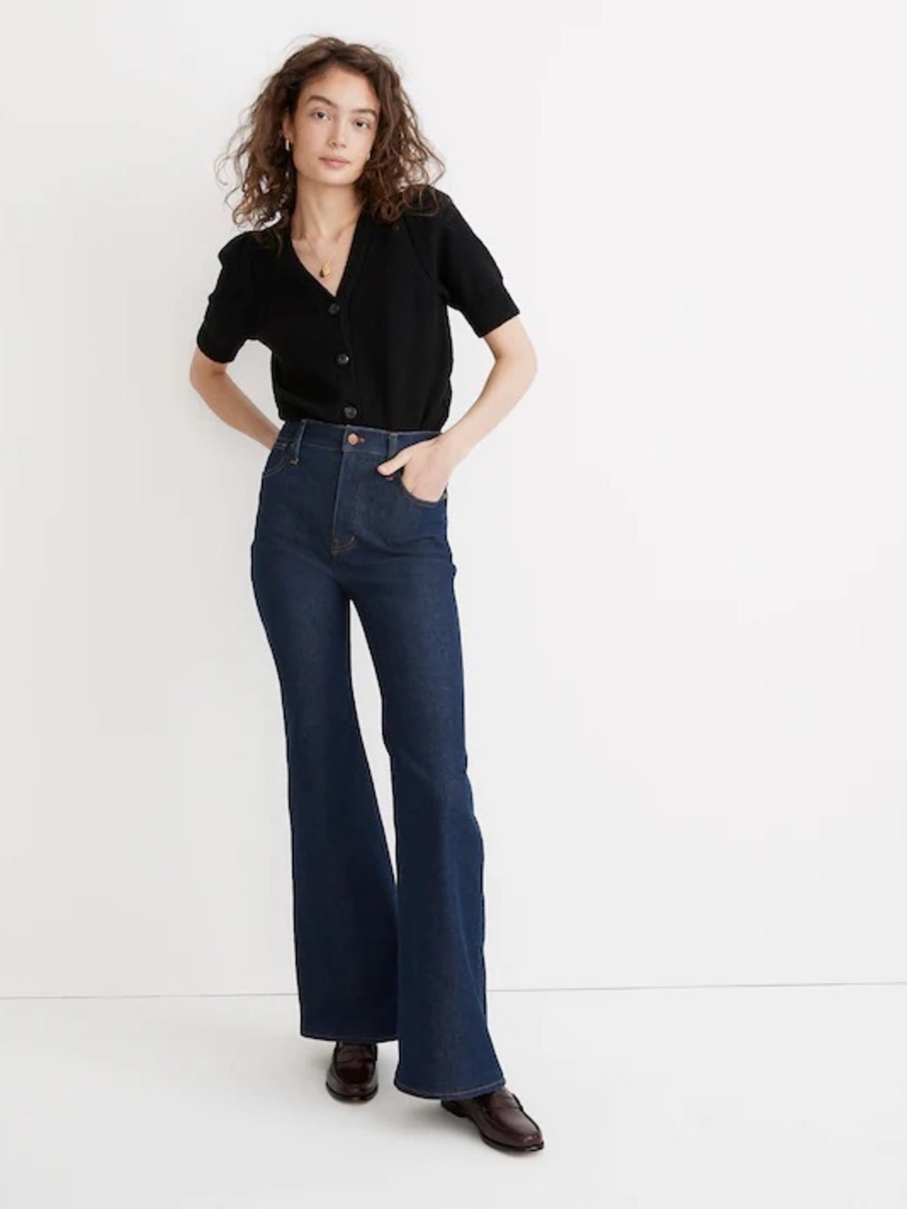 Madewell NEW Black Short-Sleeve Button Cardigan xxs